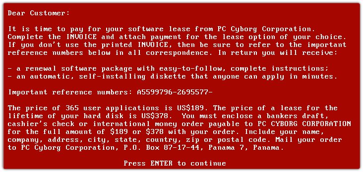PC Cyborg (AIDS) Note