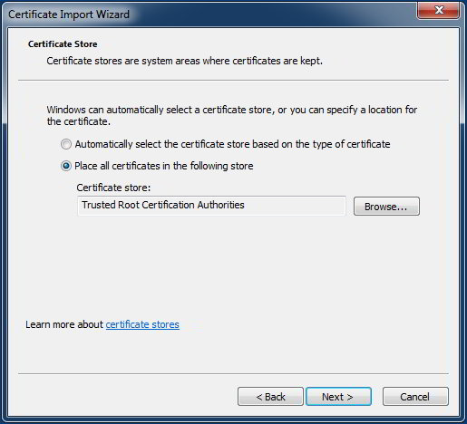 Certificate Import Wizard